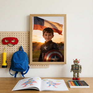 Custom Captain America Portrait, Patriotic Superhero Art for Boys - Image 8