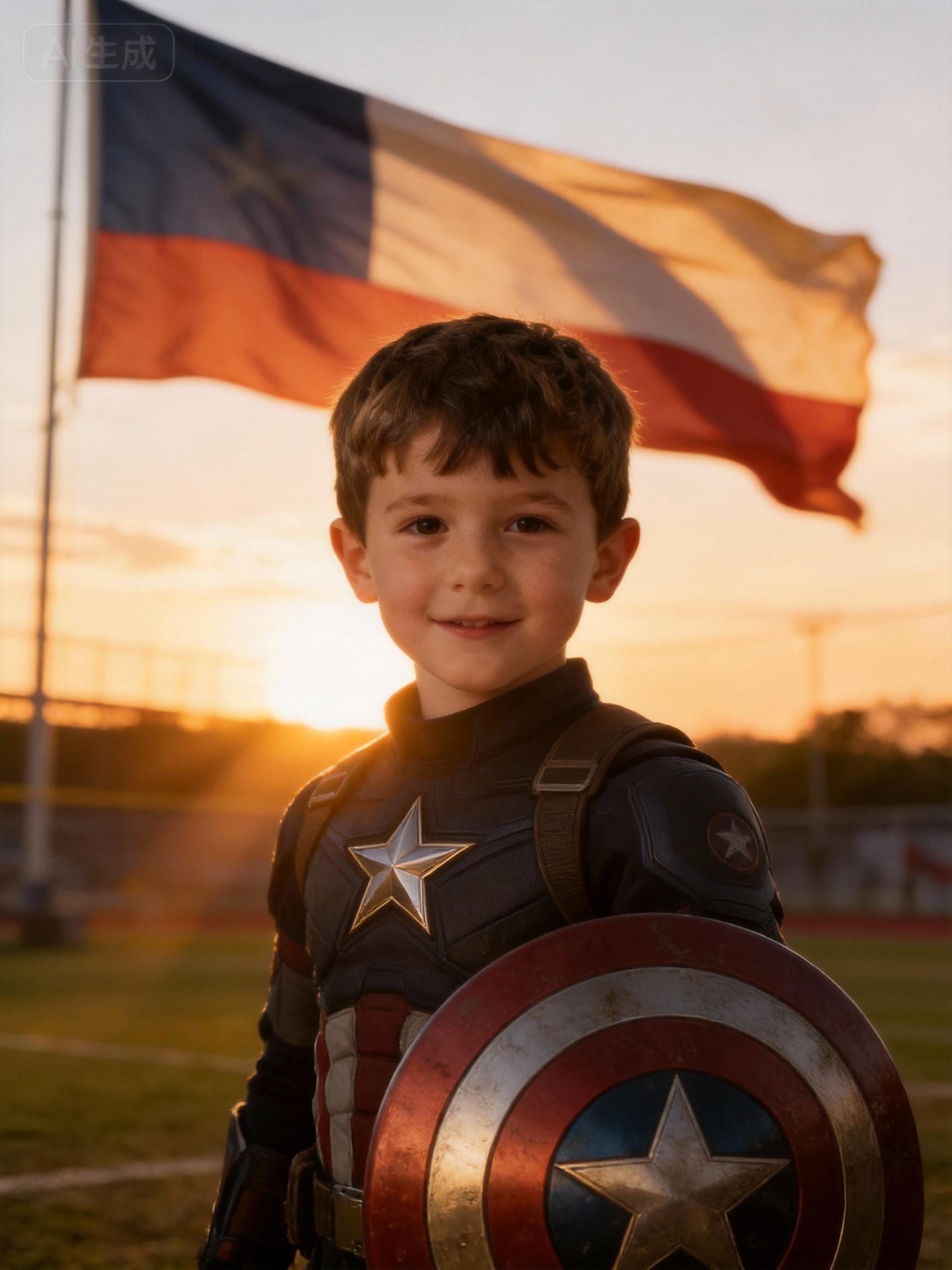 Custom Captain America Portrait, Patriotic Superhero Art for Boys - Image 2