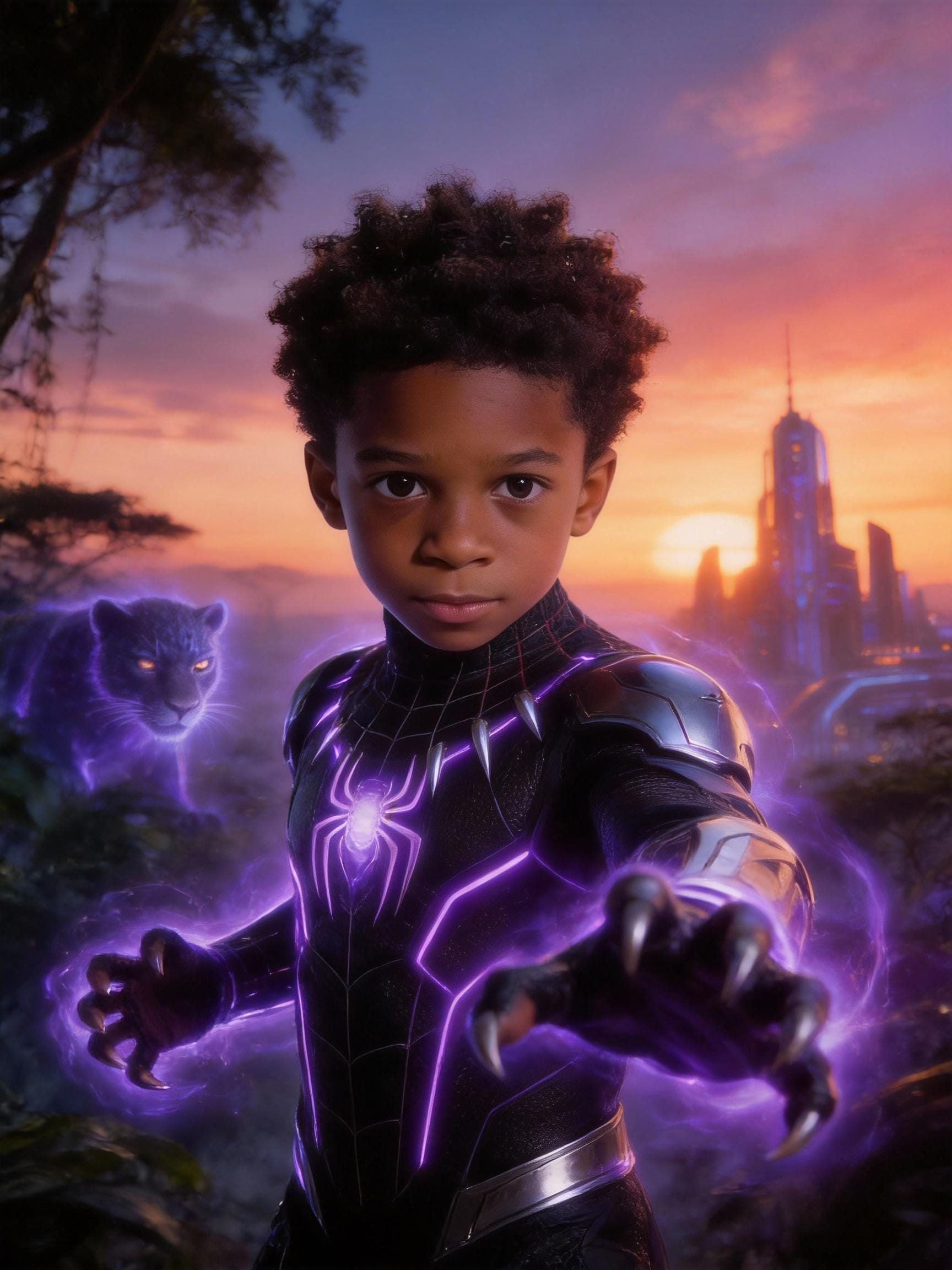 Custom Black Panther Portrait, Wakanda Superhero Gift for Boys - Image 2