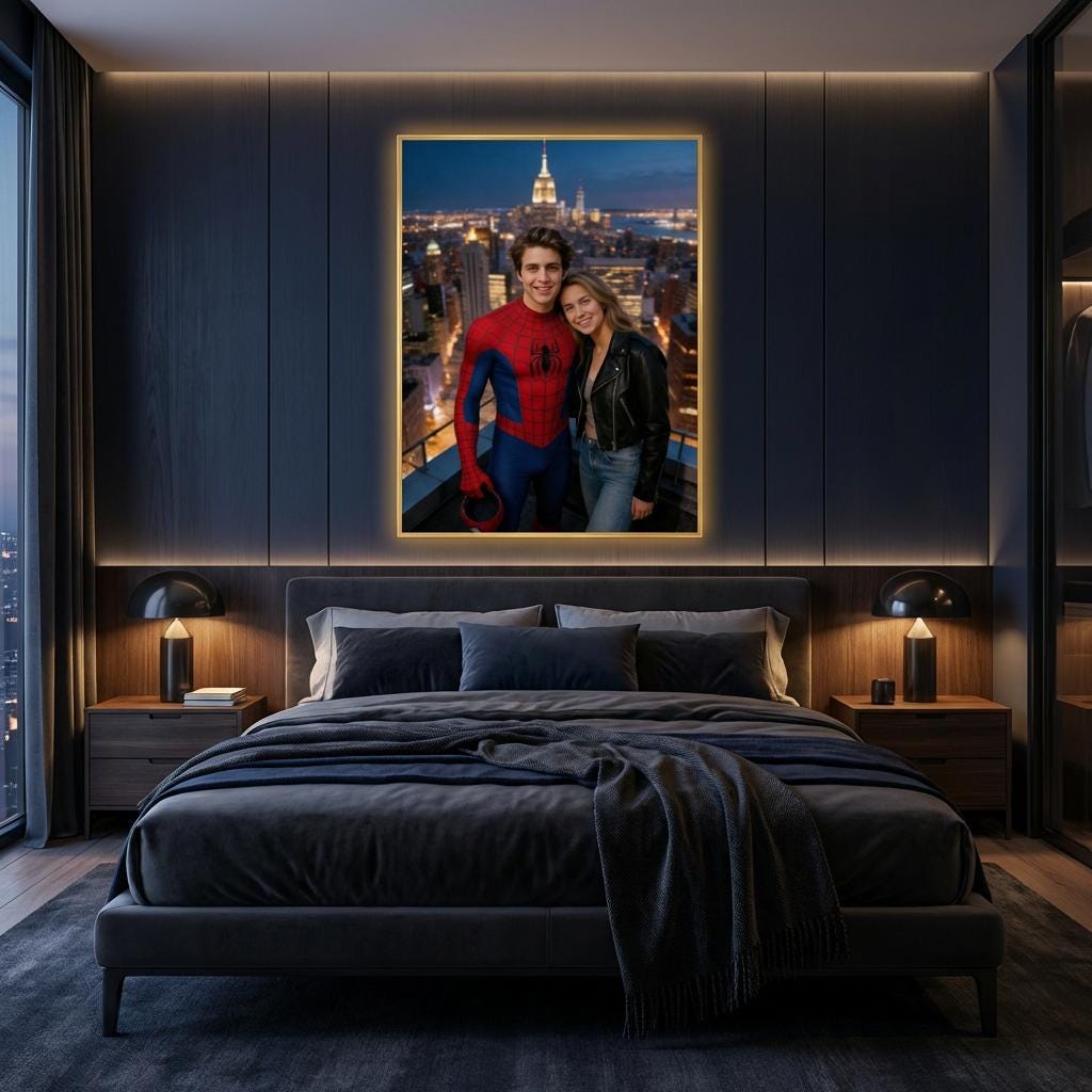 Custom Spider-Man Couple Portrait, Personalised Superhero Gift for Anniversary, Wall Art - Image 4