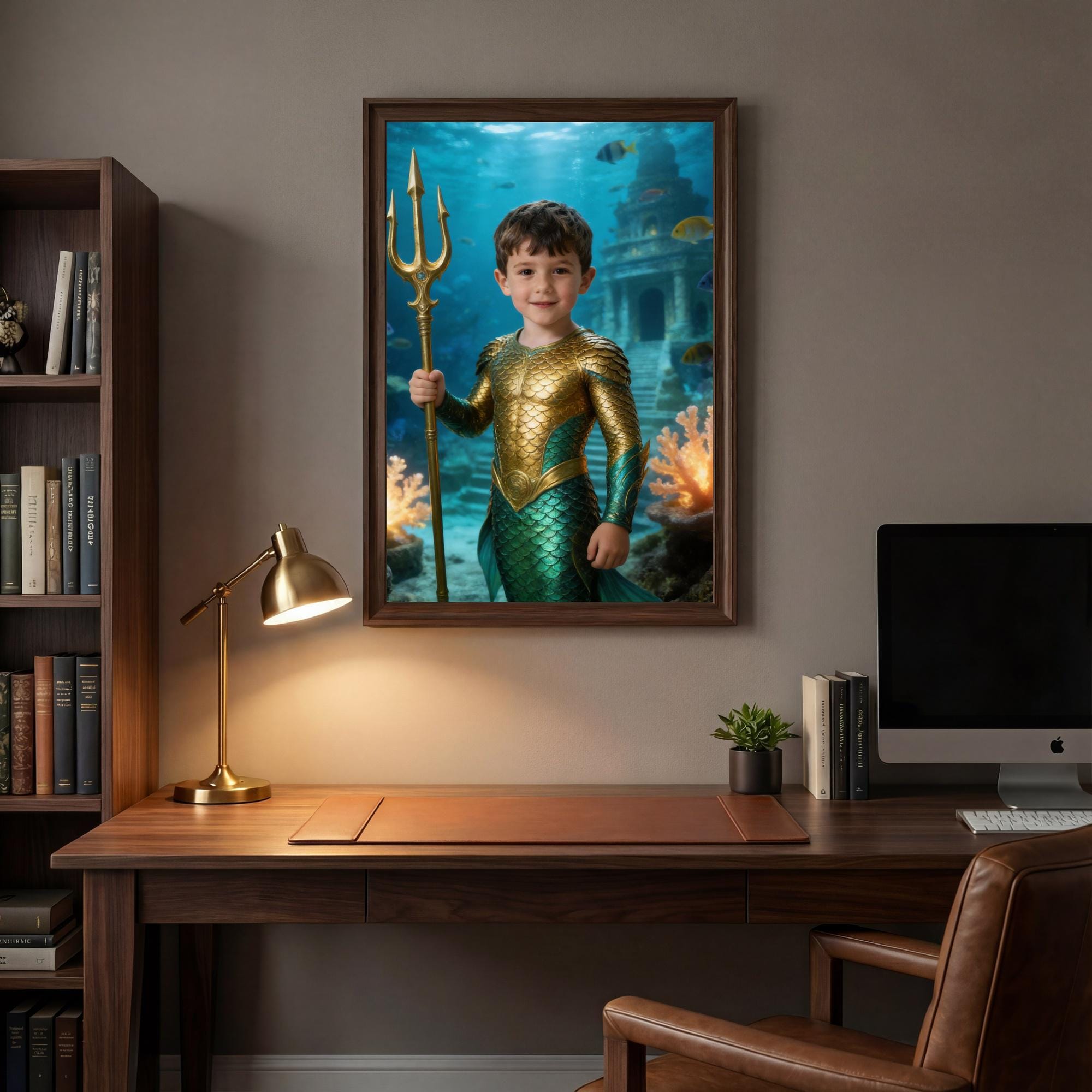 Custom Aquaman Portrait, Personalised King of Atlantis Gift, Superhero Wall Art for Kids, Ocean Theme Superhero Decor, Custom Sea Hero Art - Image 10