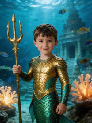 Custom Aquaman Portrait, Personalised King of Atlantis Gift, Superhero Wall Art for Kids, Ocean Theme Superhero Decor, Custom Sea Hero Art - Image 2