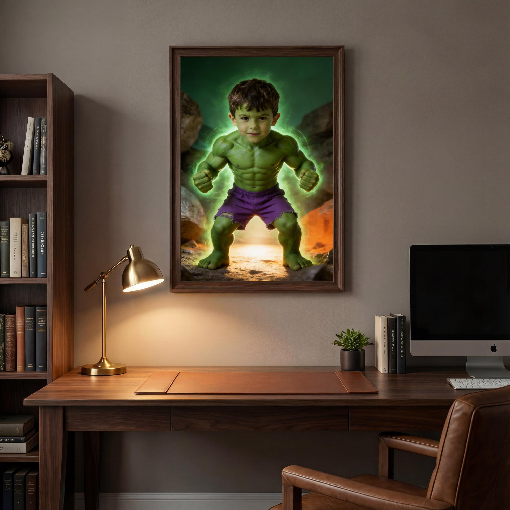 Custom Hulk Portrait, Personalized Superhero Gift for Boys - Image 6