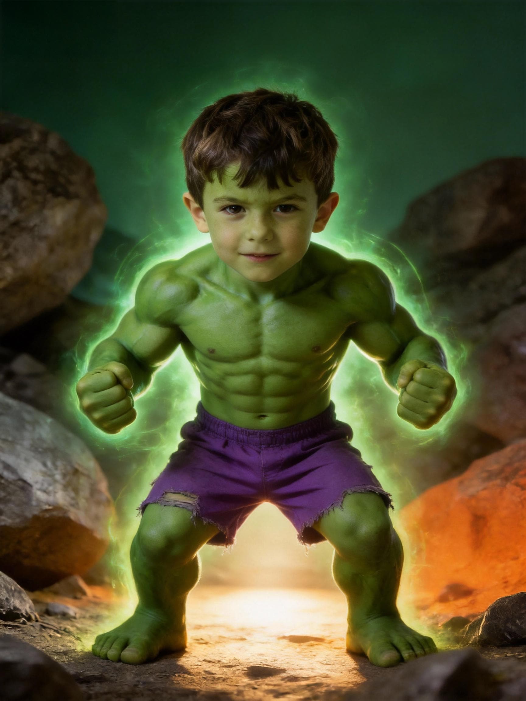 Custom Hulk Portrait, Personalized Superhero Gift for Boys - Image 2