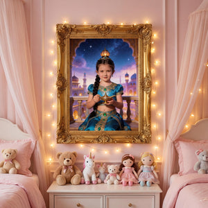 Custom Jasmine Portrait From Photo, Personalized Aladdin Princess Gift for Girl, Arabian Wall Art - Image 8