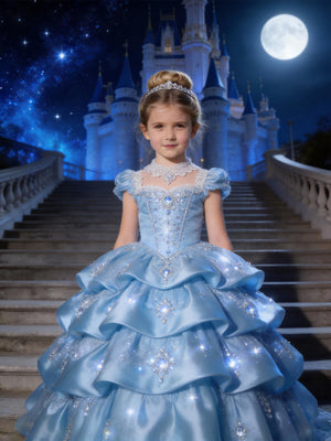 Custom Cinderella Portrait From Photo, Personalized Fairy Tale Gift for Girl, Princess Wall Art - Image 2