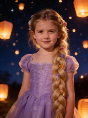 Custom Rapunzel Portrait From Photo, Personalized Tangled Princess Gift, Lantern Festival Wall Art - Image 2