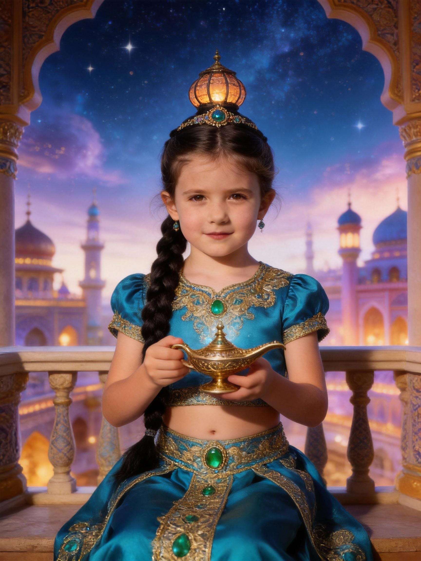 Custom Jasmine Portrait From Photo, Personalized Aladdin Princess Gift for Girl, Arabian Wall Art - Image 2